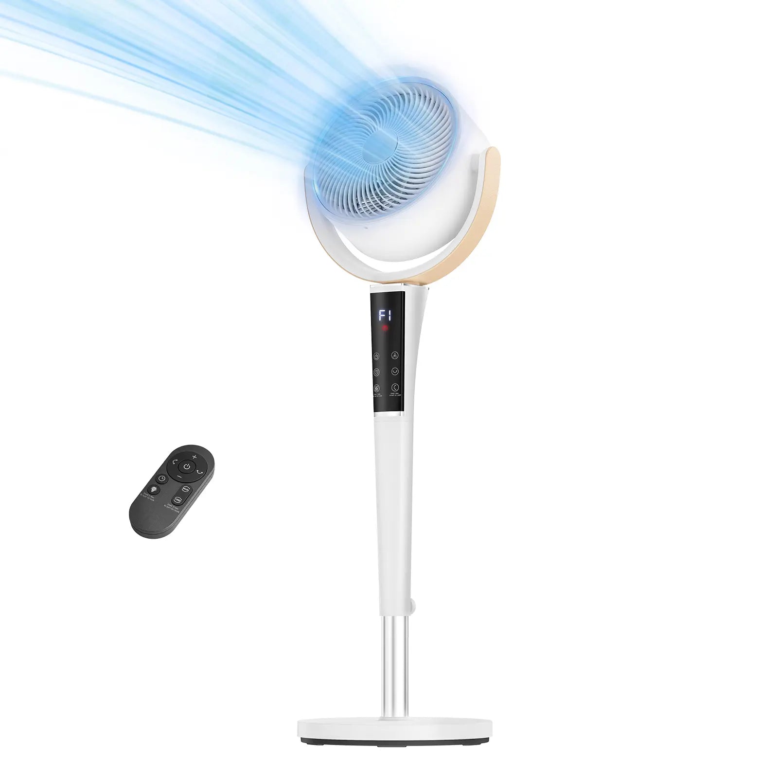 Smart Pedestal Fan - 15 Speeds & 20dB Whisper Quiet Air Circulator
