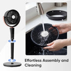 Smart Pedestal Fan - 15 Speeds & 20dB Whisper Quiet Air Circulator