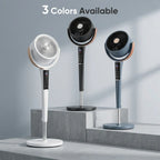 Smart Pedestal Fan - 15 Speeds & 20dB Whisper Quiet Air Circulator