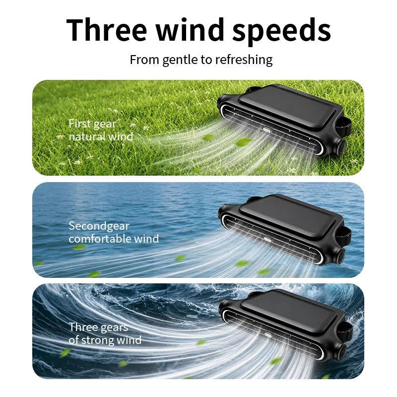 Portable Car Seat Velcro Fan with 3 Speeds & 3000mAh Rechargeable Battery